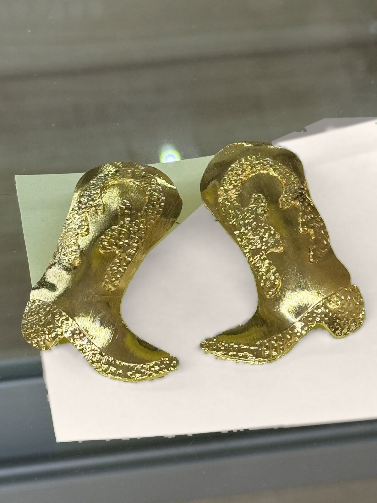 Gold Cowboy Boot Earrings