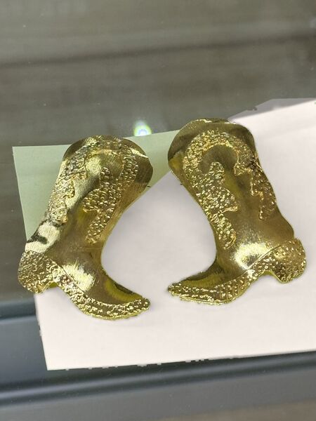 Gold Cowboy Boot Earrings