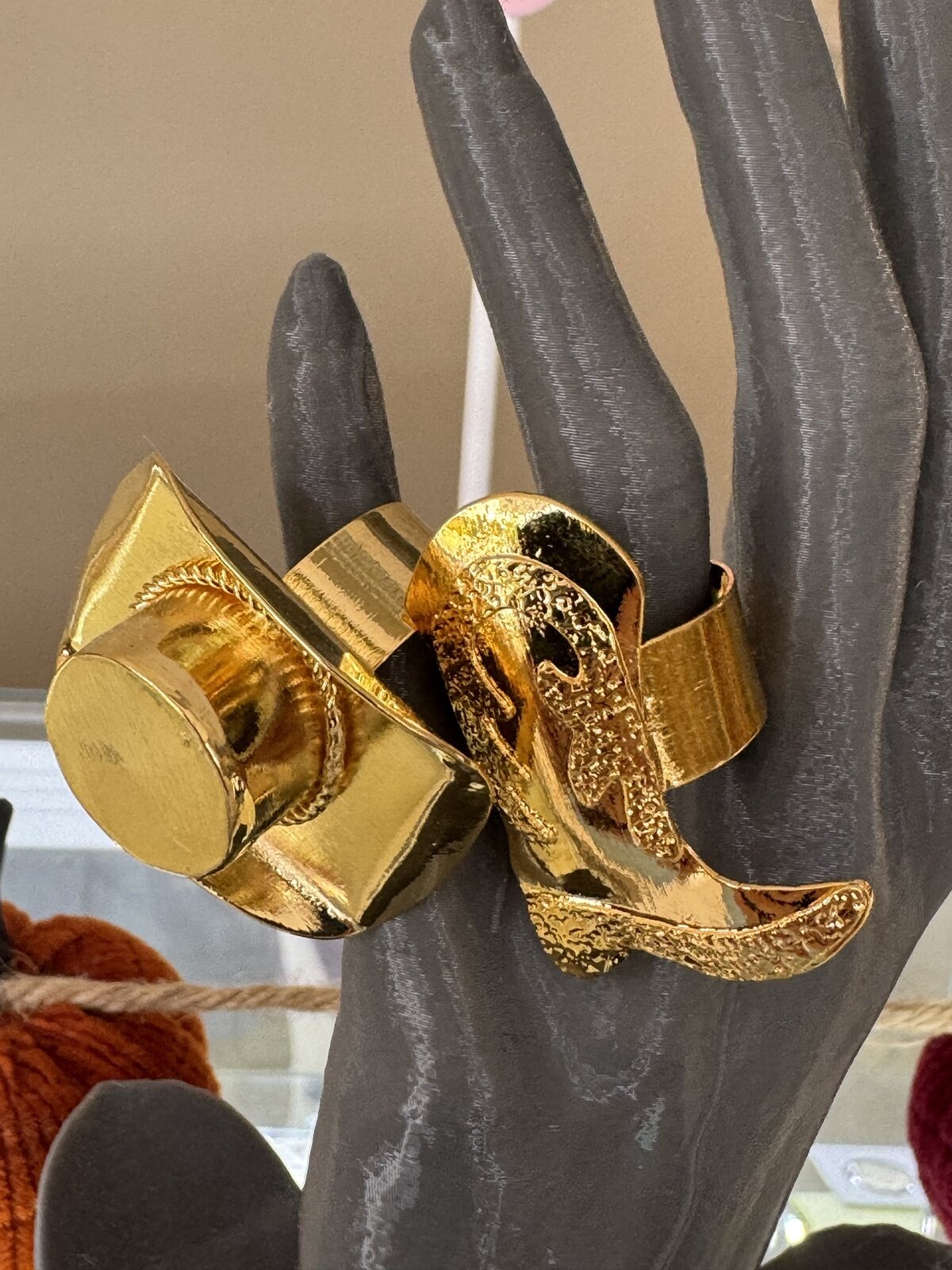 Cowboy Hat and Boot Ring